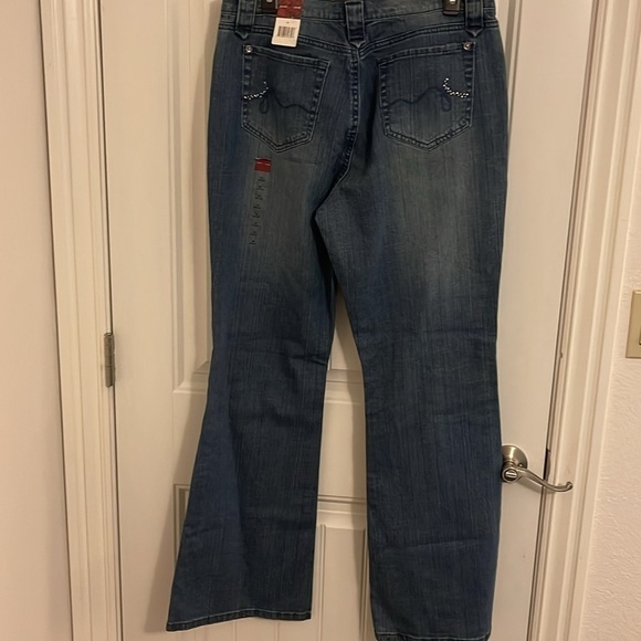 Jones Wear Jeans women’s 14‎ sequin Studded pocket High Rise Waist Big Flare Leg - Picture 5 of 16